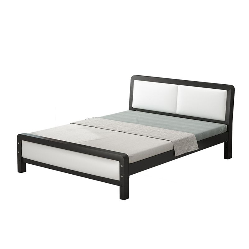 Modern Iron Wire-Grid Bed Frame 36.6" H Black & White Panel Bed with Headboard Clearhalo 'Bedroom Furniture' 'Beds' 'furn' 'furn_beds' 'Furniture' 1200x1200_83ab4dda-7af4-4b63-9ca2-aa07ddaffa1c
