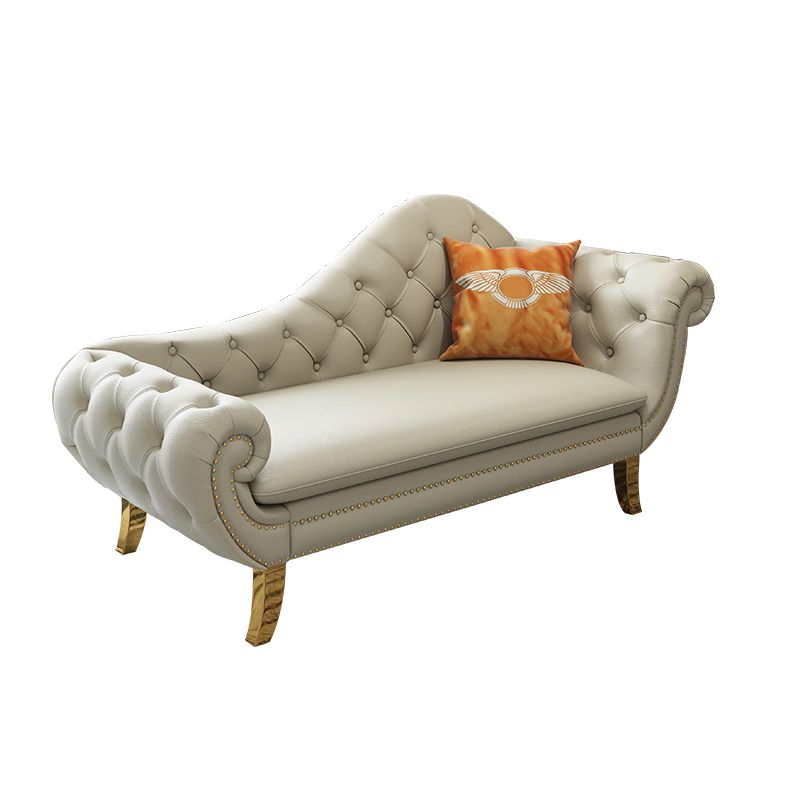 Glam Chaise Lounge Chair Solid Color Chaise Lounge with Pillow Clearhalo 'Chairs & Seating' 'Chaise Lounge' 'chaise_lounge' 'furn' 'furn_chaise_lounge' 'Furniture' 'Living Room Furniture' 1200x1200_83ab986e-57dc-490c-90e0-51b8878da79f