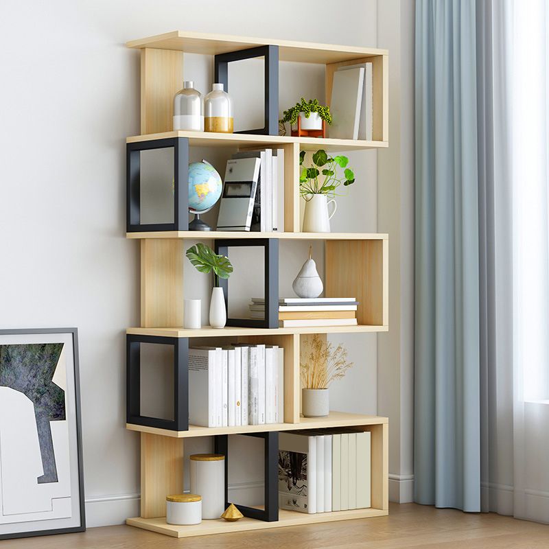 Wood Standard Bookcase Contemporary Style Open Back Bookshelf for Home Office Clearhalo 'Bookcases' 'Furniture' 'furniture_bookcases' 'Office Furniture' 1200x1200_83aceef1-e57c-4bc3-8f4f-0af6d3b9084b