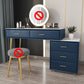 Genuine Leather Vanity Set 5 Storage Drawers Dressing Table with Padded Stool Clearhalo 'Bedroom Furniture' 'furn' 'furn_makeup_vanities' 'Furniture' 'Makeup Vanities' 'makeup_vanities' 1200x1200_83ad92a7-bb42-4ce9-ae3f-9bfa8eac8f2e