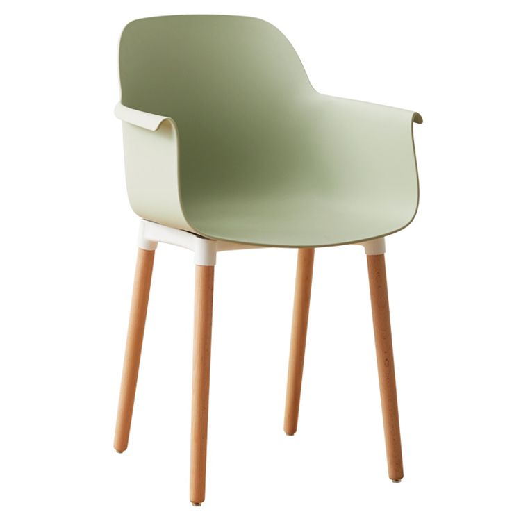 Scandinavian Dining Arm Chairs Plastic Armchairs with Wood Legs (Set of 4) Clearhalo ' kitchen&dining_furn' 'Dining Chairs' 'Dining Tables & Seating' 'dining_chair' 'Furniture' 'furniture_dining_chair' 'Kitchen & Dining Furniture' 'kitchen' 1200x1200_83af3c2c-a8ff-4abc-998d-55393f8ba1c6