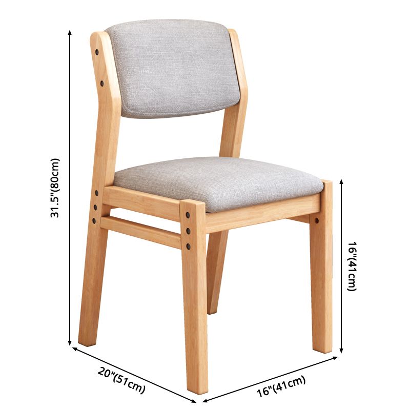 Scandinavian Rubberwood Kitchen Side Chair Liftable Open Back Dining Chair Clearhalo ' kitchen&dining_furn' 'Dining Chairs' 'Dining Tables & Seating' 'dining_chair' 'Furniture' 'furniture_dining_chair' 'Kitchen & Dining Furniture' 'kitchen' 1200x1200_83b01a74-ad70-40fd-a01f-6275de4f33ce