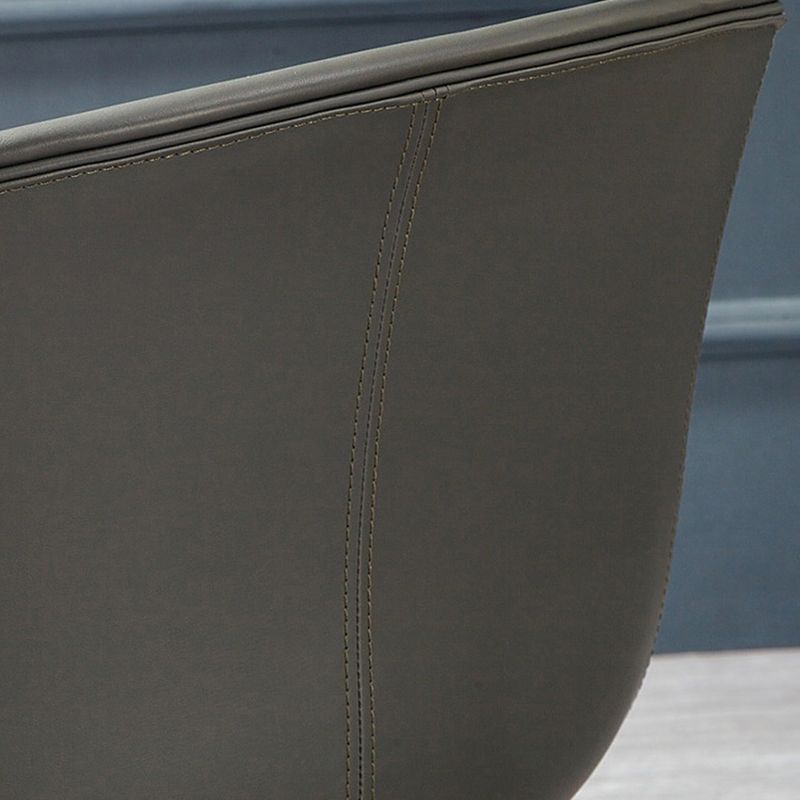 Leather Metal Industrial Dining Chair Dining Room Solid Back Chair with Arm Clearhalo ' kitchen&dining_furn' 'Dining Chairs' 'Dining Tables & Seating' 'dining_chair' 'Furniture' 'furniture_dining_chair' 'Kitchen & Dining Furniture' 'kitchen' 1200x1200_83b192db-9386-4988-b016-45571bb52581