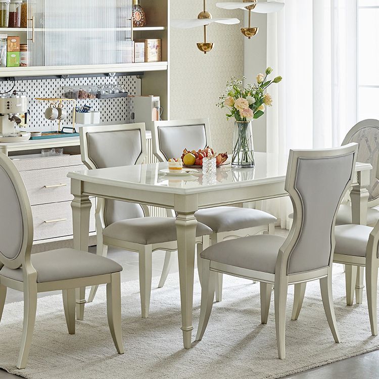 Glam Rectangle Dining Table White Faux Marble Tabletop for Home Clearhalo 'Dining Tables & Seating' 'Dining Tables' 'dining_table' 'furn' 'furn_dining_table' 'Furniture' 'Kitchen & Dining Furniture' 1200x1200_83b2c0a8-0106-411f-9743-d4bc4699d95d