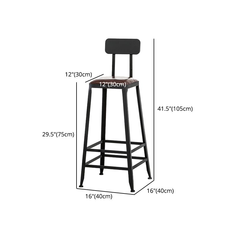 Industrial Iron Armless Footrest Stool Brown Upholstered Stool for Bristol Clearhalo 'Bar Furniture' 'Bar Stools' 'bar_stools' 'furn' 'furn_bar_stools' 'furniture_bar_stools' 'Kitchen & Dining Furniture' 'kitchen&dining_furn' 'kitchen' 'kitchen_furn' Furniture' 1200x1200_83b2ca79-c569-4455-8ae5-067c1050d889
