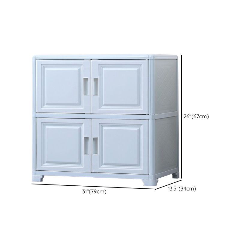 Contemporary Hinged Storage Cabinet Plastic Non-Hanging Armoire