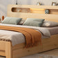 Eigentijdse natuurlijke grenen houten paneel rechthoekige matras inbegrepen paneelbed