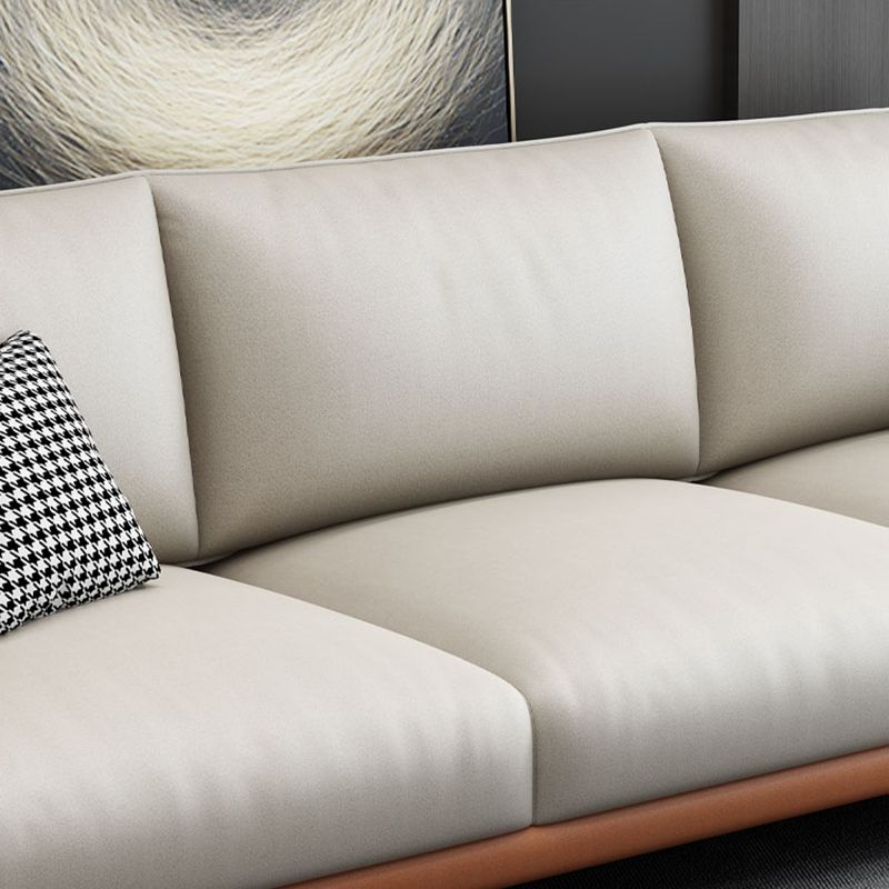 Sofá de asentamiento contemporáneo resistente a las manchas con almohadas en naranja/blanco