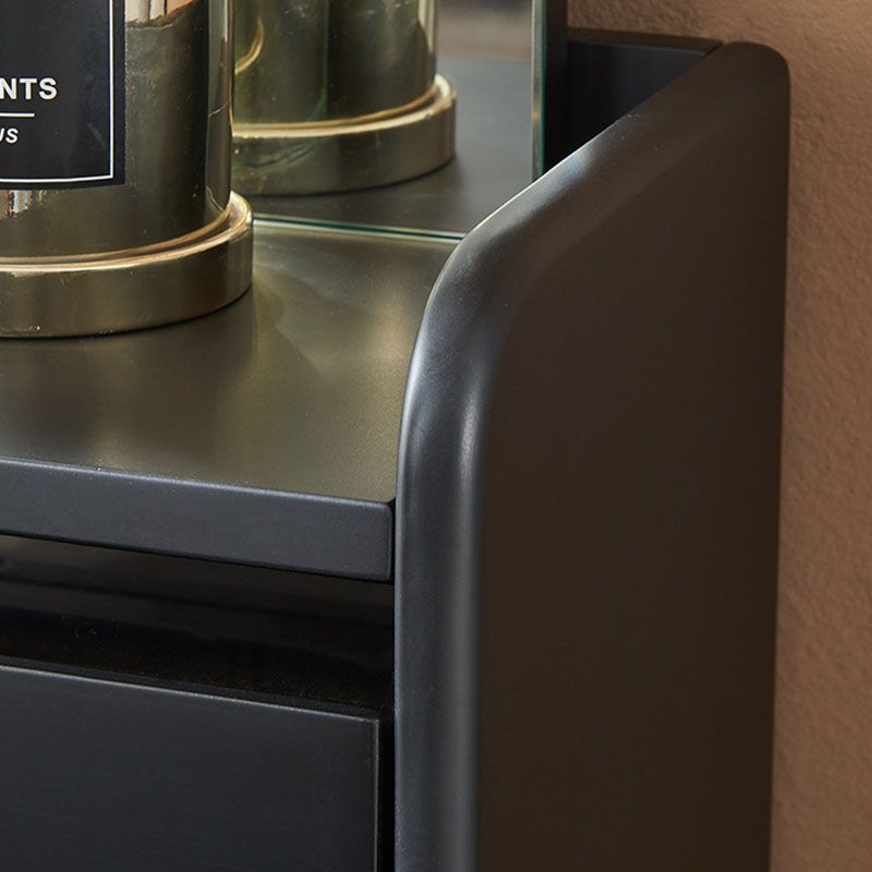 Zeitgenössischer Waschtisch Schminktisch Glass Top Eitelkeit Make -up -Tisch Set