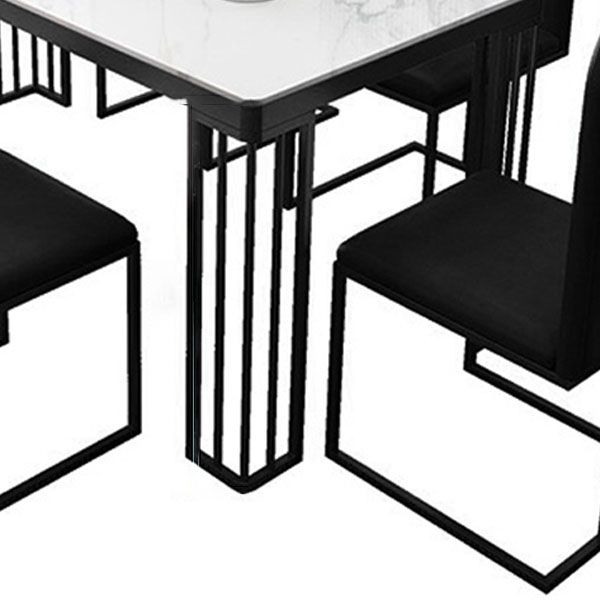 Modern 1/2/6/7 Pieces Dinette Set with White Sintered Stone Top Rectangle Dining Table Set Clearhalo 'Dining Room Sets' 'Dining Tables & Seating' 'dining_room_set' 'furn' 'furn_dining_room_set' 'Furniture' 'furniture_dining_room_set' 'Kitchen & Dining Furniture' 1200x1200_83b59366-a721-4c95-8585-42c727b221a0