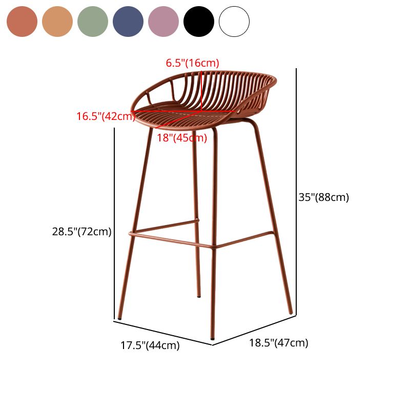 Contemporary Matte Finish Metal Bar Stool Footrest Milk Tea Shop Stool Clearhalo 'Bar Furniture' 'Bar Stools' 'bar_stools' 'furn' 'furn_bar_stools' 'Furniture' 'furniture_bar_stools' 'Kitchen & Dining Furniture' 1200x1200_83b59bab-c68c-4968-958b-e4bc514d00d6