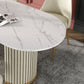 White Stone Top Dining Table Modern Oval Dining Table with Sled Base Clearhalo 'Dining Tables & Seating' 'Dining Tables' 'dining_table' 'Furniture' 'furniture_dining_table' 'Kitchen & Dining Furniture' 'kitchen' 'kitchen_dining_table' 1200x1200_83b6d9a3-7649-4f00-8322-0f01de7787ae