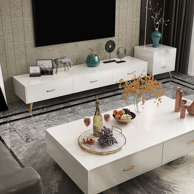 Glam Style TV Stand White Colour Enclosed Storage TV Console with Cabinet Clearhalo 'furn' 'furn_tv_stands_entertainment_centers' 'Furniture' 'Living Room Furniture' 'TV Stands & Entertainment Centers' 'TV Stands & Media Storage Furniture' 'tv_stands_entertainment_centers' 1200x1200_83b7413f-5bab-4999-8026-19e5e3865341