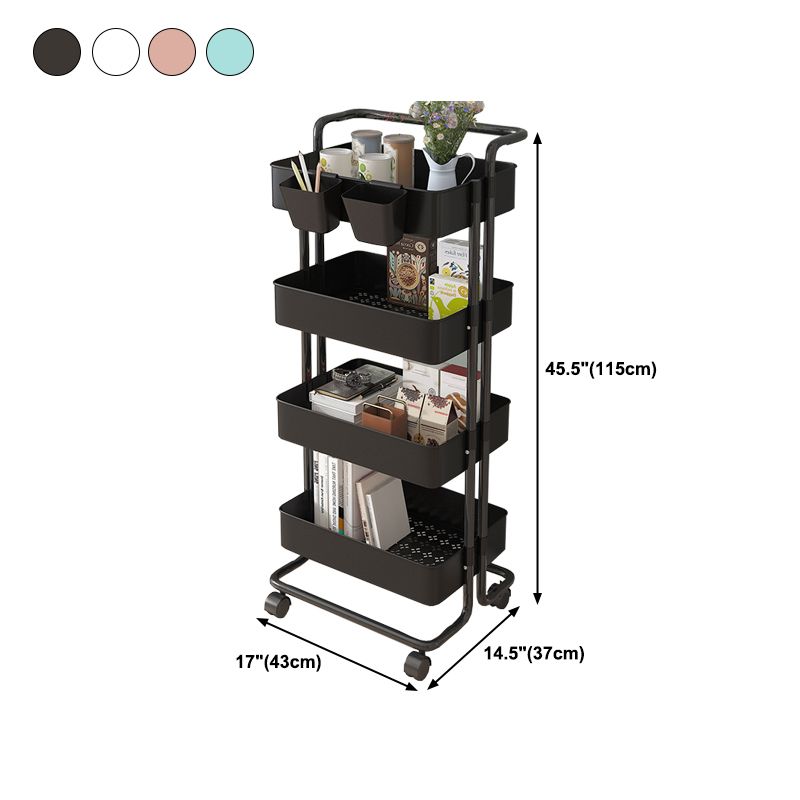 14.57"W Bookshelf Scandinavian Style Bookcase for Home and Office with Casters