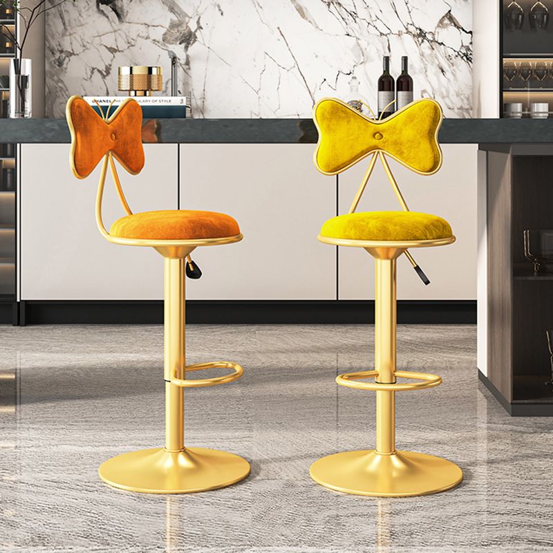 Scandinavian Design Upholstered Bar Stools with Fabric Round Stools with Footrest Clearhalo 'Bar Furniture' 'Bar Stools' 'bar_stools' 'furn' 'furn_bar_stools' 'Furniture' 'furniture_bar_stools' 'Kitchen & Dining Furniture' 1200x1200_83ba149c-667b-434c-b3b4-c7faf5d27129