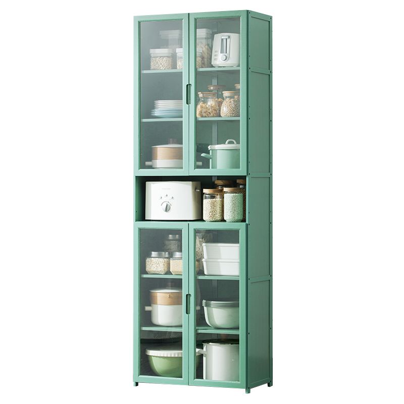 Green Dining Server with Adjustable Shelves Bamboo Buffet Server Clearhalo 'buffet_sideboard' 'Buffets & Sideboards' 'furn' 'furn_buffet_sideboard' 'Furniture' 'Kitchen & Dining Furniture' 1200x1200_83bff250-993c-4477-8e0e-337029afc8f5