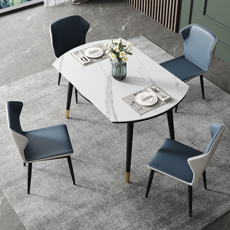 Kitchen Modern Sintered Stone Dining Table of Traditional Height with Collapsible Dining Room Sets Clearhalo 'Dining Room Sets' 'Dining Tables & Seating' 'dining_room_set' 'furn' 'furn_dining_room_set' 'Furniture' 'furniture_dining_room_set' 'Kitchen & Dining Furniture' 'kitchen&dining_furn' 'kitchen' 1200x1200_83c013a0-079d-427b-9da3-c06e328e15cd