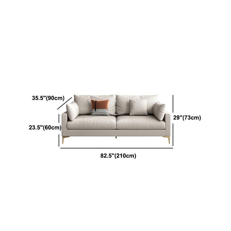 Sofá de brazo cuadrado contemporáneo resistente a las manchas de cuero sintética