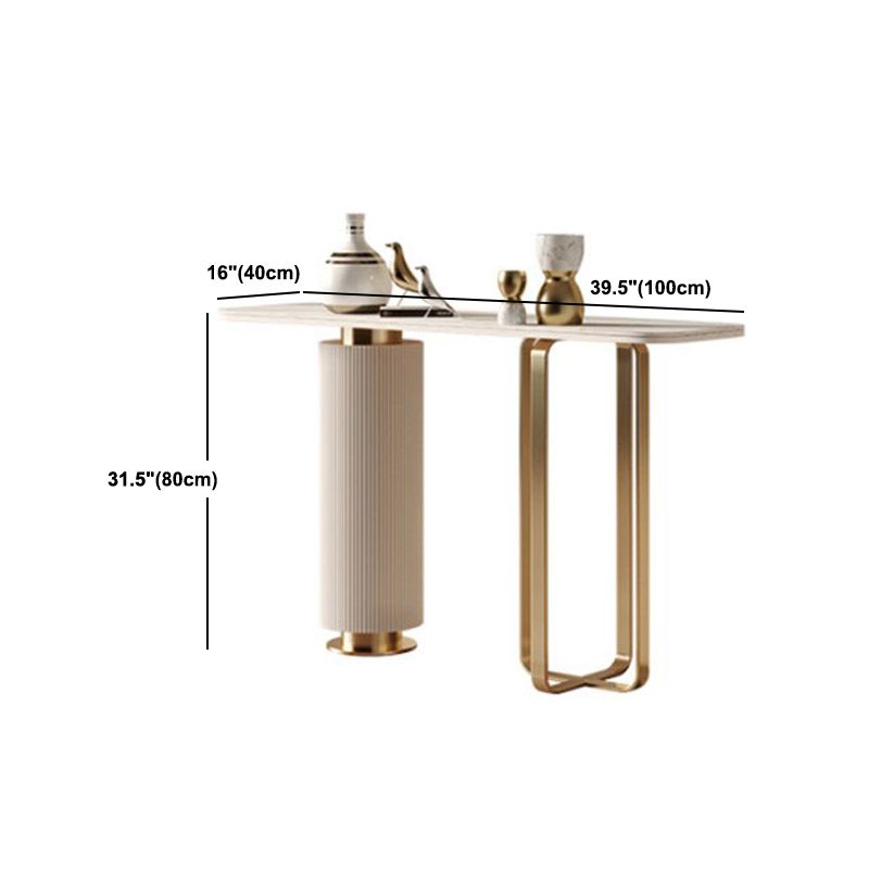 Tavolo di accento glam largo 15 pollici Stone Oro Console Accent Table