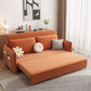 Modern Orange Seating Convertible Sofa Bed with Pillows for Apartment
