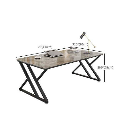 29.53 "Tall Stone Writing Desk rechthoekig moderne schrijfbureau met ijzeren benen
