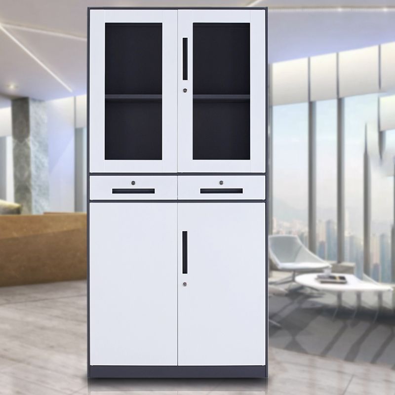 Modern Stainless Steel Bookcase Standard With Doors Shelf for Home Office Clearhalo 'Bookcases' 'furn' 'furn_bookcases' 'Furniture' 'Office Furniture' 1200x1200_83c67260-fffe-4ae8-a153-d917fa4b9d53