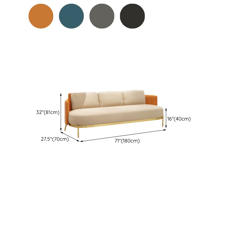 Tuxedo arm Standaard bankleer en ijzeren zitplaatsen in beige voor bonusruimte