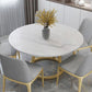 Contemporary Round Dining Table White Sintered Stone Dining Table with Pedestal Base Clearhalo ' dining_table' 'Dining Tables & Seating' 'Dining Tables' 'Furniture' 'furniture_dining_table' 'Kitchen & Dining Furniture' 'kitchen&dining_furn' 'kitchen' 'kitchen_dining_table' 1200x1200_83ca7c71-51ac-4bbf-8dff-39da4f36f7c2