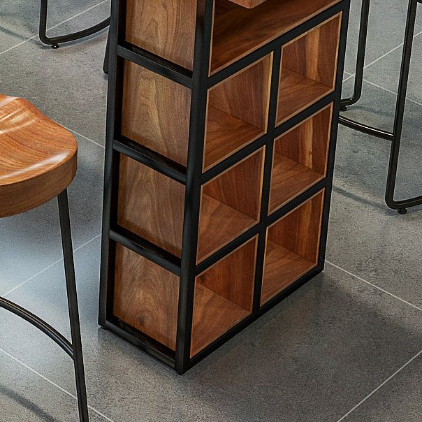 Industrial 1/2/9 Pieces Solid Wood Bar Table Set Fixed Counter Set for Home Use Clearhalo 'Bar Furniture' 'furn' 'furn_home_bar_bar_sets' 'Furniture' 'Home Bars & Bar Sets' 'home_bar_bar_sets' 'Kitchen & Dining Furniture' 1200x1200_83cac292-c89f-4e02-bbf0-dfca44b96b00