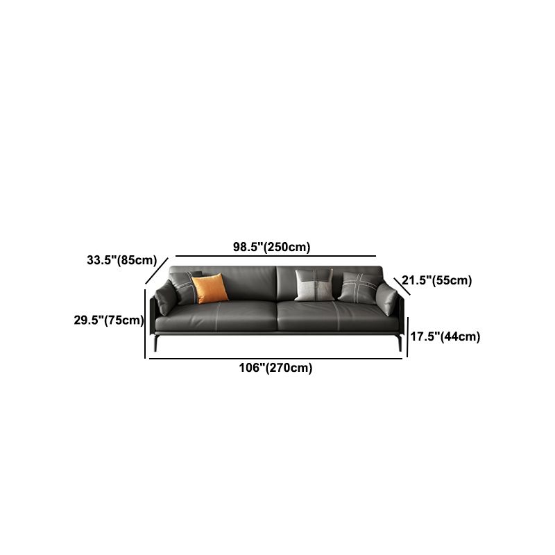 Faux Leather Sofa 33.46 " D x 30.70" H Square Arm  Sofa for Living Room