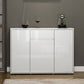 White Buffet Sideboard Stone and Engineered Wood Sideboard Table