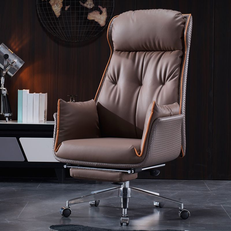 Modern Leather Managers Chair Brown Executive Chair for Office Clearhalo 'furn' 'furn_office_chair' 'Furniture' 'Office Chairs' 'Office Furniture' 'office_chair' 1200x1200_83ce0956-9818-4442-a77e-ae5ba8a2e546