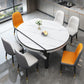 Extendable Sintered Stone Round Table Modern Dining Table with Wooden 4 Legs Clearhalo ' dining_table' 'Dining Tables & Seating' 'Dining Tables' 'furn' 'furn_dining_table' 'Furniture' 'furniture_dining_table' 'Kitchen & Dining Furniture' 'kitchen&dining_furn' 'kitchen' 'kitchen_dining_table' 1200x1200_83ce6839-acfa-4825-adb2-10121b81e01a