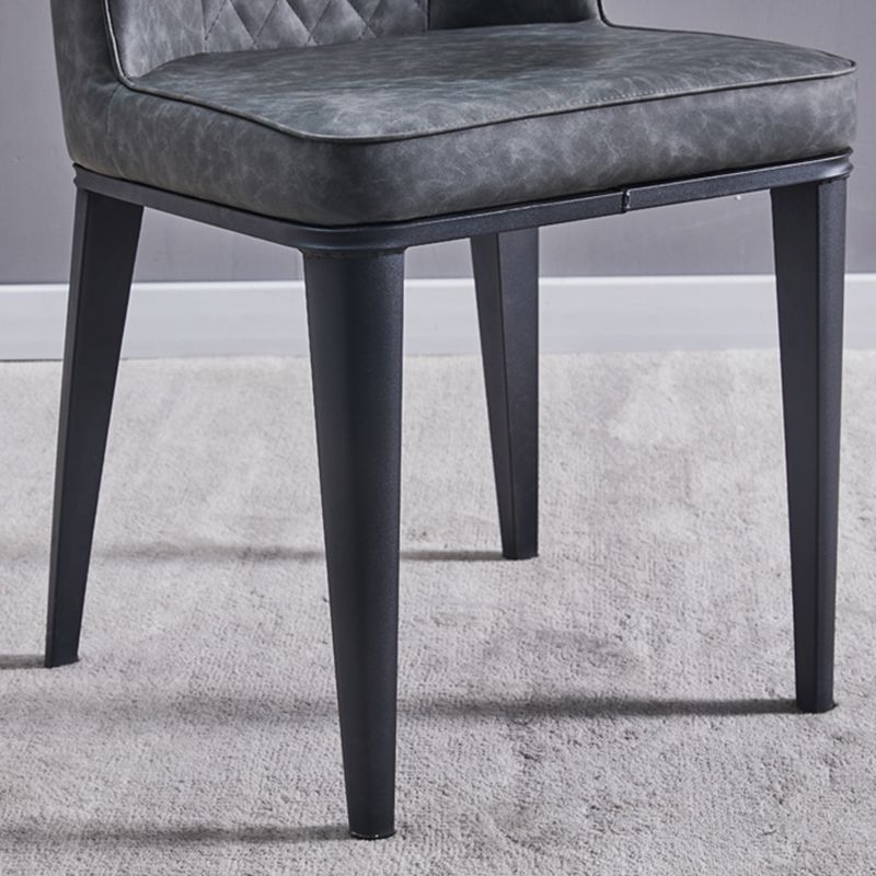 Scandinavian Indoor Side Chair Metal Upholstered Solid Back Dining Room Chair Clearhalo ' kitchen&dining_furn' 'Dining Chairs' 'Dining Tables & Seating' 'dining_chair' 'furn' 'furn_dining_chair' 'Furniture' 'furniture_dining_chair' 'Kitchen & Dining Furniture' 'kitchen' 1200x1200_83cef71b-92d6-48e0-ac7c-a114cca40d3a