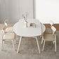 Juego de comedor moderno de piedra redonda con muebles de 1/4/5/7 piezas en blanco