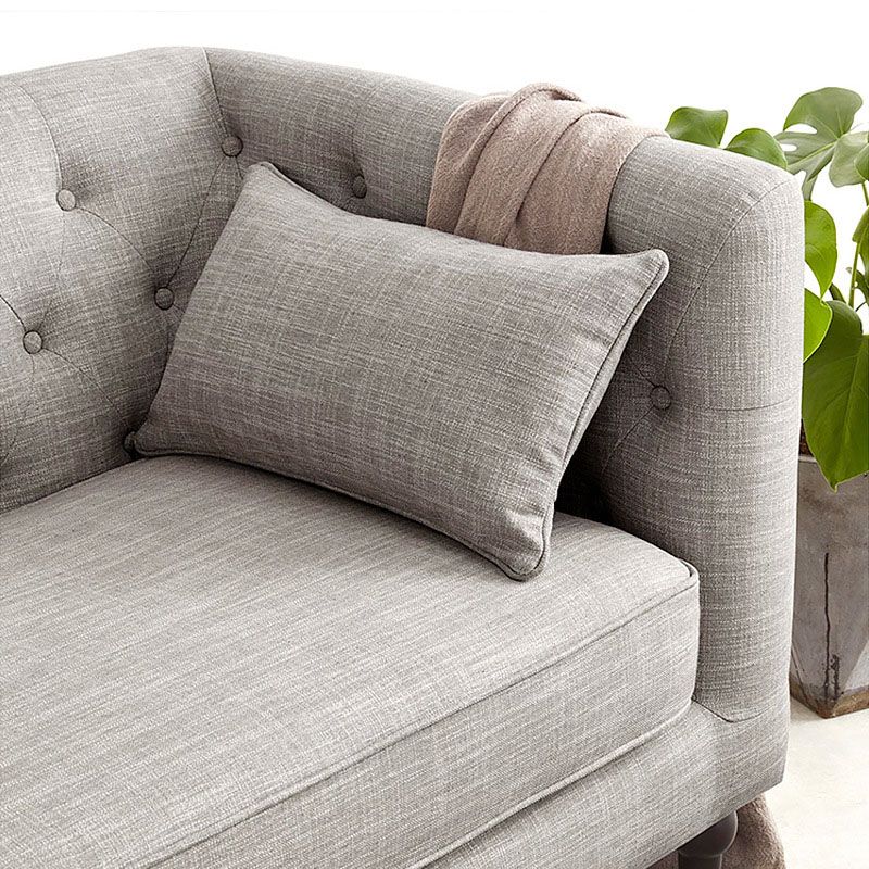 Tufted Fabric Sofa with Tuxedo Arm in Gray Contemporary Style Clearhalo 'furn' 'furn_sofas' 'Furniture' 'Living Room Furniture' 'Sofa' 'sofas' 1200x1200_83d03abc-e67b-4147-8794-67eac4b46cee