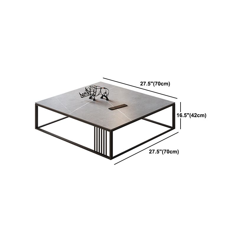 Glam 16.5" H Rectangle/Square Slate Coffee Table Steel Frame Cocktail Table Clearhalo 'Coffee & Accent Tables' 'Coffee Tables' 'coffee_tables' 'furn' 'furn_coffee_tables' 'Furniture' 'Living Room Furniture' 1200x1200_83d1bf22-96cf-4c6a-80e0-c4fdc10943c3