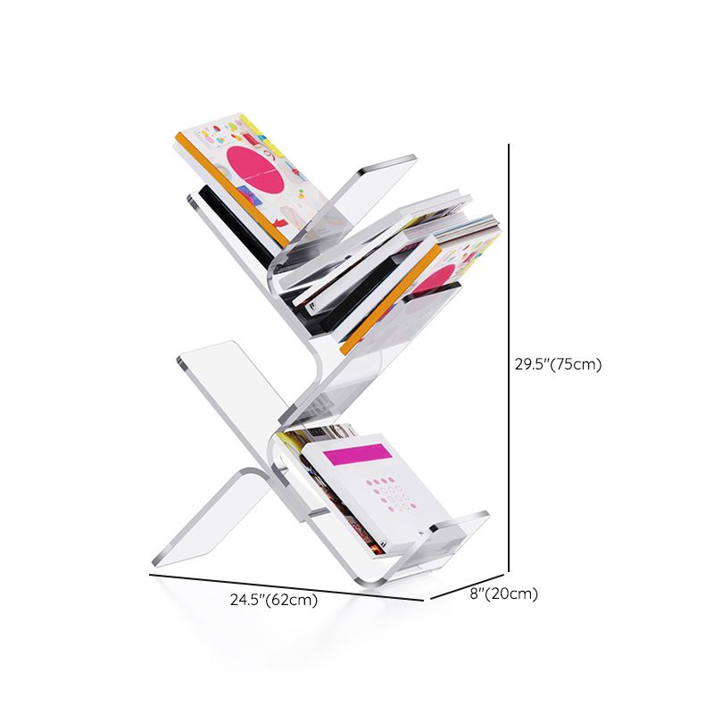 Modern Antique Finish Shelf Bookcase Acrylic Book Shelf with Shelves Clearhalo 'Bookcases' 'furn' 'furn_bookcases' 'Furniture' 'Office Furniture' 1200x1200_83d2902e-0e6f-42b4-951b-c346a44280b8