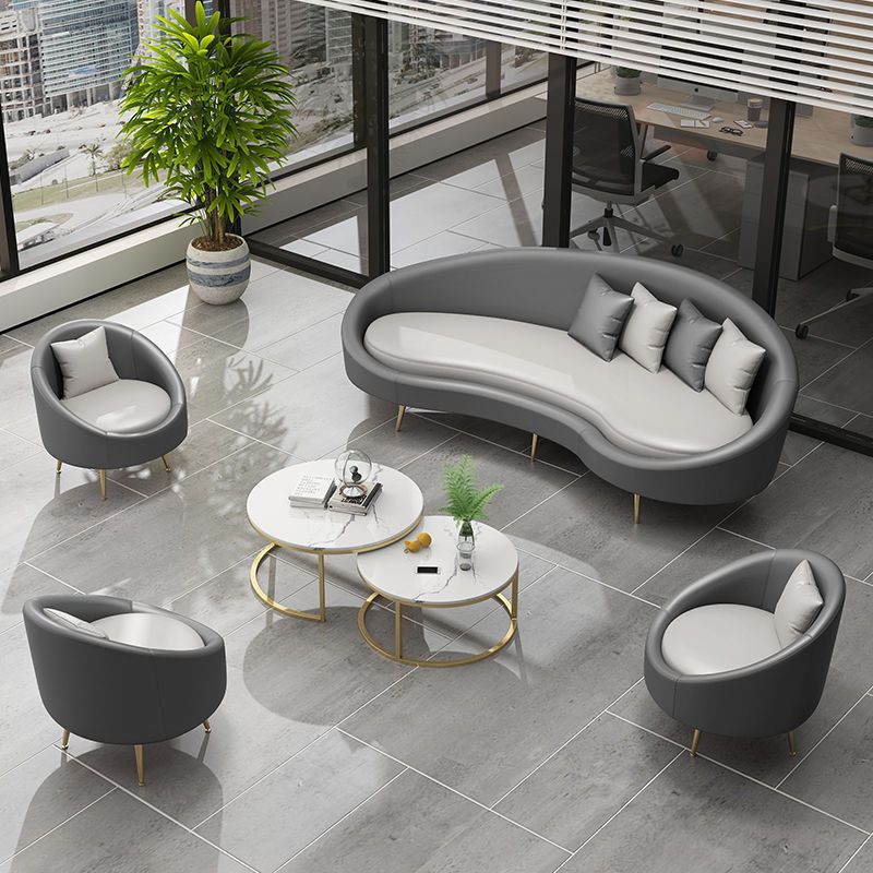 Contemporary Curved Sofa for Apartment 33.46" High Sloped Arm Sofa Clearhalo 'furn' 'furn_sofas' 'Furniture' 'Living Room Furniture' 'Sofa' 'sofas' 1200x1200_83d475bd-b345-44cf-b4b3-4ec89e5ff6ca