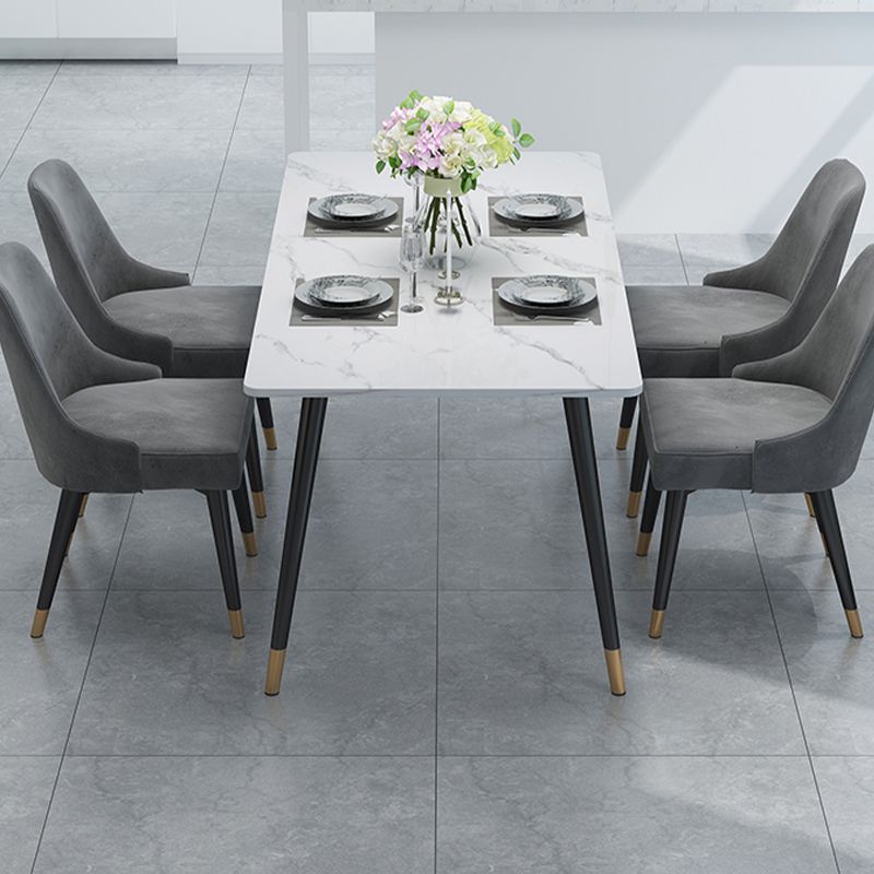 Stone Top Rectangle Dinette Table Traditional Luxury Metal Tripod Base Dining Table Clearhalo 'Dining Tables & Seating' 'Dining Tables' 'dining_table' 'furn' 'furn_dining_table' 'Furniture' 'furniture_dining_table' 'Kitchen & Dining Furniture' 'kitchen' 'kitchen_dining_table' 1200x1200_83d5bf9c-3a7a-4d8b-bdd3-586d55b24ab5
