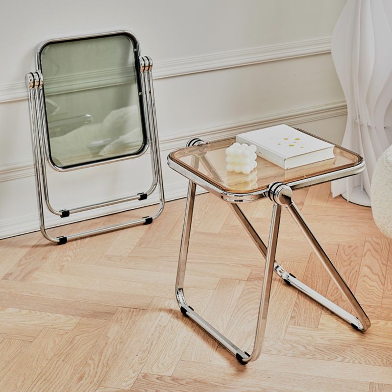 Contemporary Metal X-base End Slide Table Rectangular Side Table Clearhalo 'Coffee & Accent Tables' 'End & Side Tables' 'end_side_tables' 'furn' 'furn_end_side_tables' 'Furniture' 'Living Room Furniture' 1200x1200_83d72818-c161-4800-b8a6-a2afe9bb7332