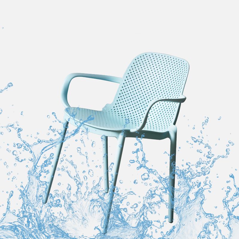 Moderne stapelbare stoel Dineren Open achterstoel met plastic benen voor keuken