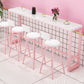 Glam Rectangle Bar Stool Table White Top Pub Table with Pink Base Clearhalo 'Bar Furniture' 'Bar Tables' 'bar_tables' 'furn' 'furn_bar_tables' 'Furniture' 'Kitchen & Dining Furniture' 1200x1200_83d7e63a-8db5-44d7-b8fb-54b1ee3f2caf