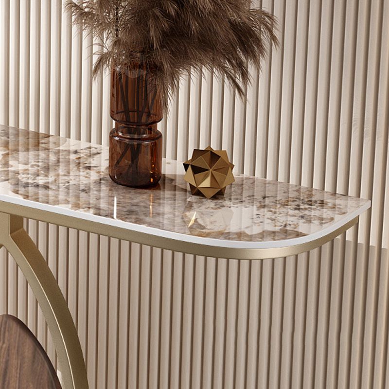 Tavolo console glam di pietra larga da 11 "tavolo da divano console mezzaluna