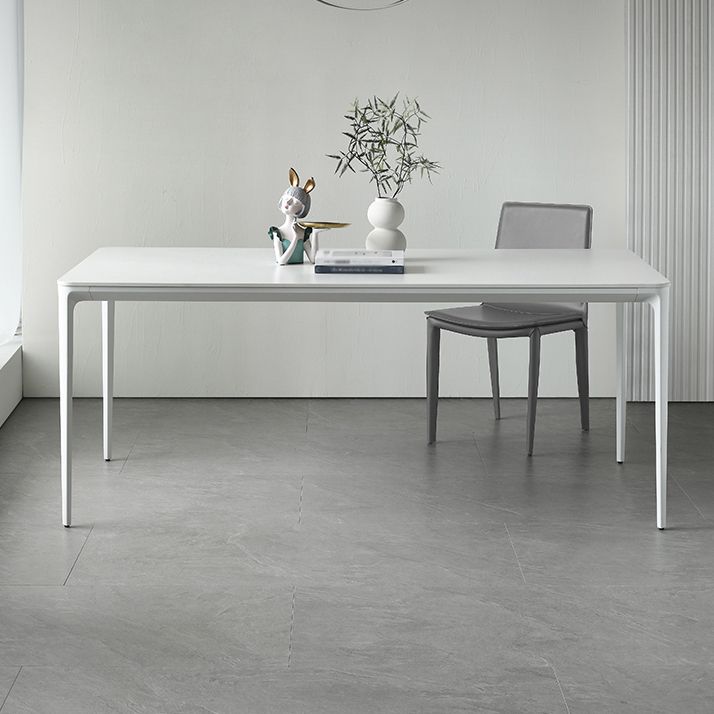 Modern Aluminium Dinette Set 1/2/7 Pieces Rectangle White Sintered Stone Dining Table Set