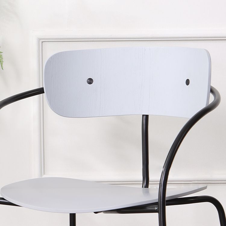 Modern Milk Tea Shop Open Back Side Chair Wood Dining Chair with Black Legs Clearhalo ' kitchen&dining_furn' 'Dining Chairs' 'Dining Tables & Seating' 'dining_chair' 'furn' 'furn_dining_chair' 'Furniture' 'furniture_dining_chair' 'Kitchen & Dining Furniture' 'kitchen' 1200x1200_83da0163-259b-45d6-84ad-9f98ec9d656f