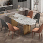 Modern Dining Table Stone Top Dining Table with Stainless Steel Double pedestal Base Clearhalo ' dining_table' 'Dining Tables & Seating' 'Dining Tables' 'furn' 'furn_dining_table' 'Furniture' 'furniture_dining_table' 'Kitchen & Dining Furniture' 'kitchen&dining_furn' 'kitchen' 'kitchen_dining_table' 1200x1200_83da9ba8-6223-4d1f-9fe1-f92d5c960f99