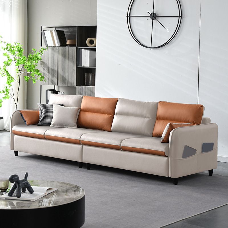 Modern Square Arm Sofa 4-Seat Couch with Pillow Back Cushions and Storage Clearhalo 'furn' 'furn_sofas' 'Furniture' 'furniture_sofas' 'Living Room Furniture' 'Sofa' 'sofas' 1200x1200_83daa020-44fd-44c3-8a52-814692b624a7