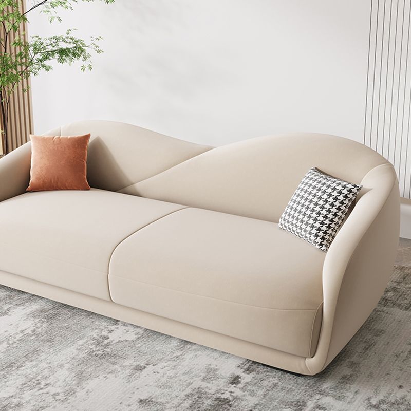 Contemporary Sloped Arm Curved Sofa Sewn Pillow Back Sofa for Living Room Clearhalo 'furn' 'furn_sofas' 'Furniture' 'Living Room Furniture' 'Sofa' 'sofas' 1200x1200_83db471b-252a-42df-aec5-68d06b47c588