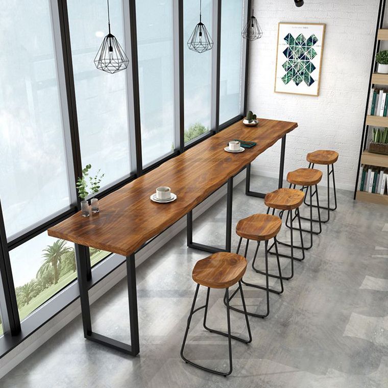 Modern Rectangle Solid Wood Bar Table Set 1/5/6 Pieces Counter Table with Backless Stools Clearhalo 'Bar Furniture' 'furn' 'furn_home_bar_bar_sets' 'Furniture' 'Home Bars & Bar Sets' 'home_bar_bar_sets' 'Kitchen & Dining Furniture' 1200x1200_83dbd739-c7fe-444a-ba32-b173cb88adce